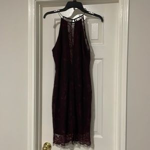 Sexy maroon dress.